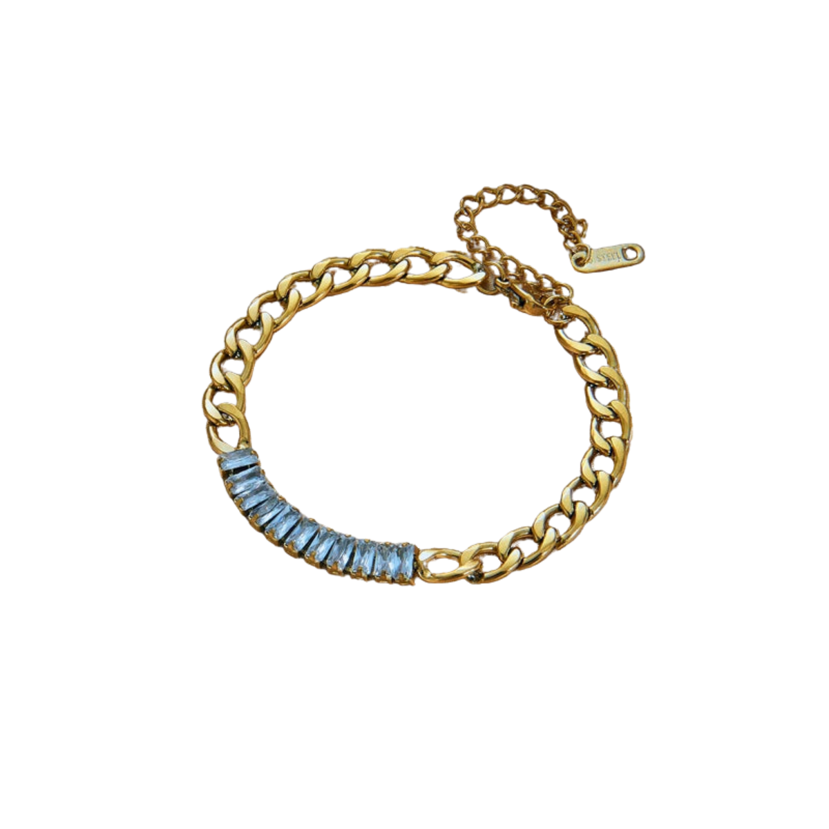 Pulseira Dourada Com Cristais de Zircônia