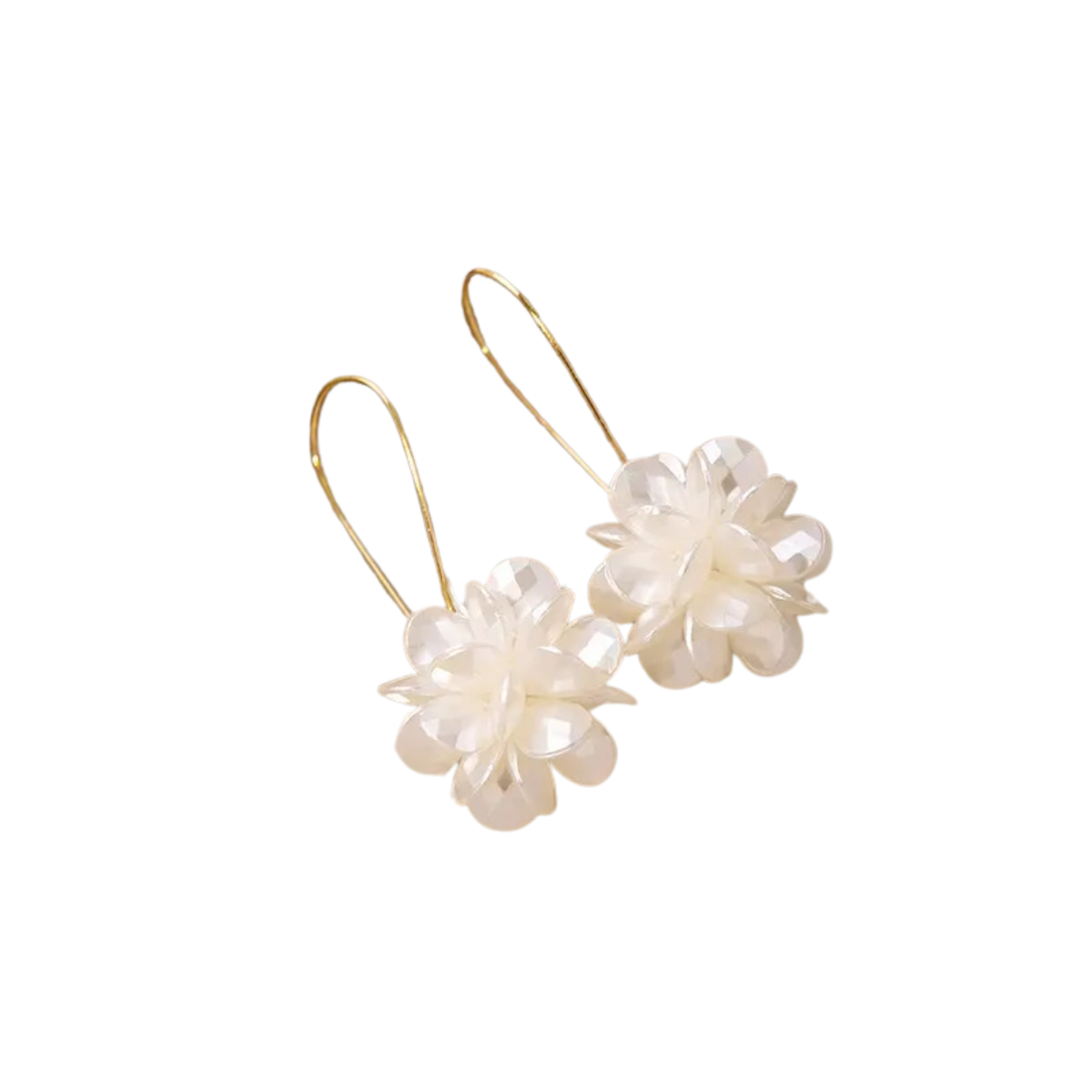 Brinco Flor Branca 18K