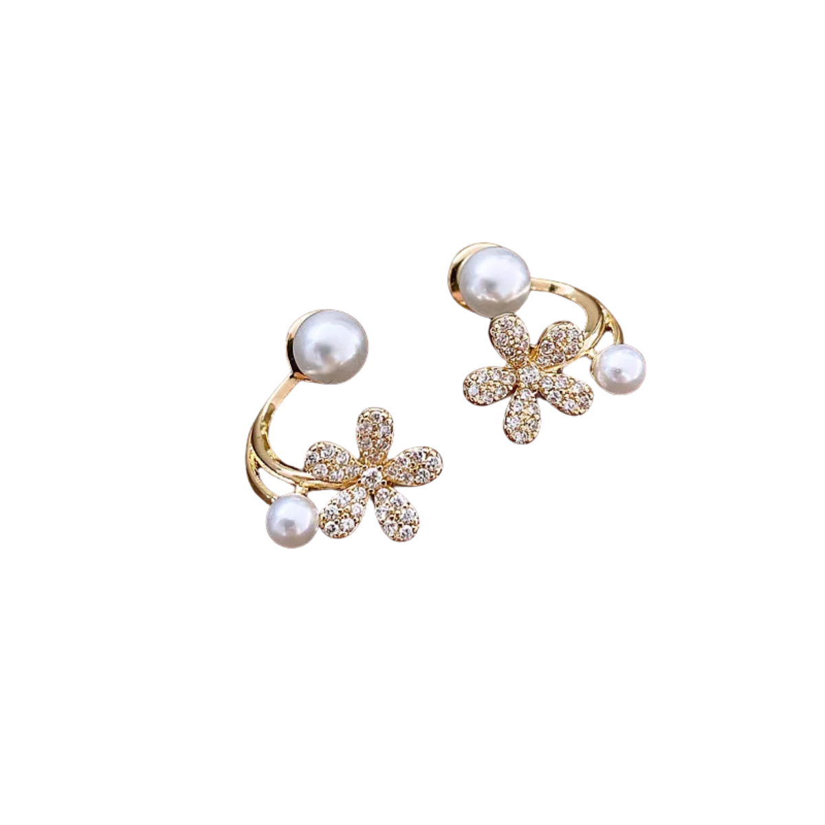 Brinco Floral com Pérola