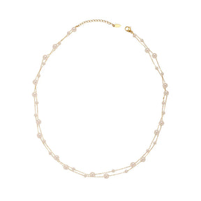 Colar Duplo Pérolas Glamorosas