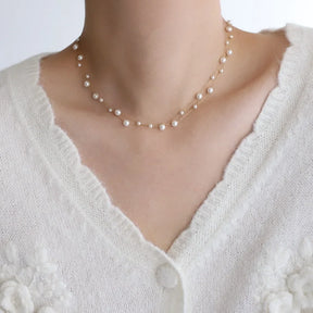 Colar Duplo Pérolas Glamorosas