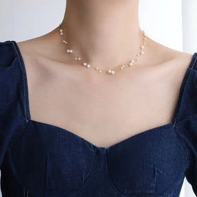 Colar Duplo Pérolas Glamorosas
